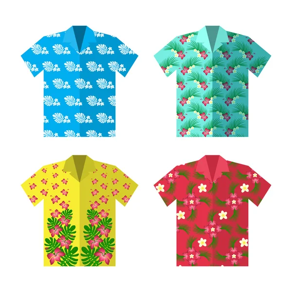 Aloha χαβανέζικο πουκάμισο για Χαρούμενες ανέμελη διακοπές — Διανυσματικό Αρχείο