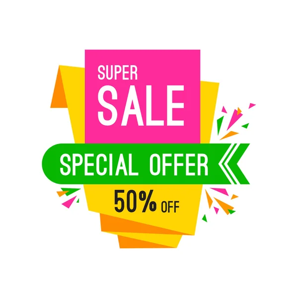 Special offer sale tag discount isolated on white background — Stock Vector