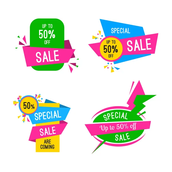 Special offer sale tag discount isolated on white background — Stock Vector