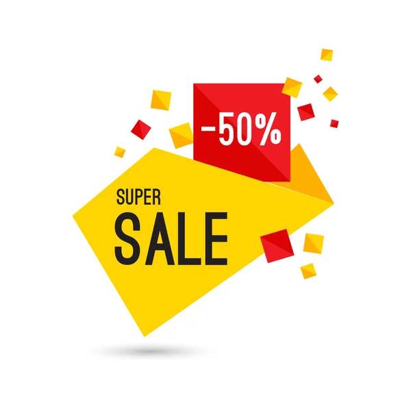 Colorful advertising super sale banner, vector illustration — Stock Vector