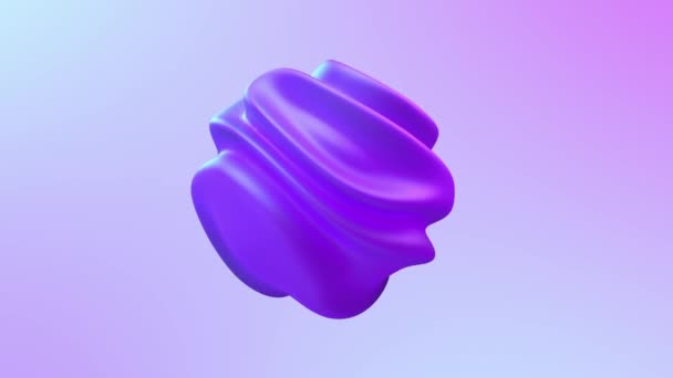 3D abstract animation . Smooth liquid shape. Trendy Colorful Fluid Abstraction Flow. Motion design element. 3D render. Seamless loop. — Stock Video