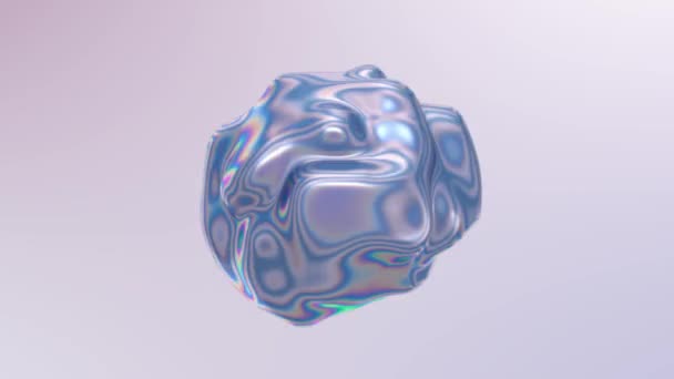 3D abstrakt animasjon. Glatt flytende form. Trendy fargerik væskeoppsamling. Element for bevegelsesutforming. 3D gjengitt. Sømløs sløyfe. – stockvideo