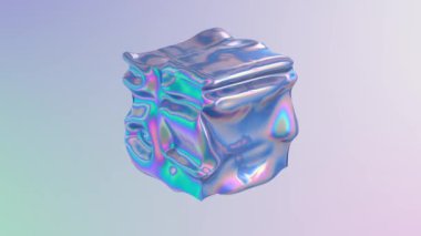 Üç boyutlu soyut animasyon. Pürüzsüz sıvı şekli. Moda Renkli Sıvı Soyutlama Akışı. Hareket tasarım ögesi. 3 boyutlu görüntüleme. Kusursuz döngü.