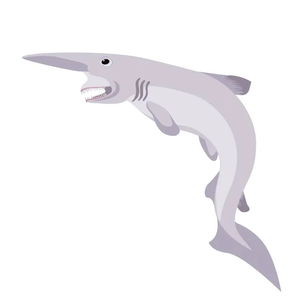 Cin köpekbalığı. Vahşi yaşam hayvanı. Su altı balığı. Vektör — Stok Vektör