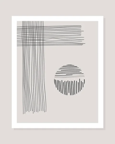 抽象的な形と線の背景。流行のポスターデザイン。現代の幾何学的なシンプルなアートパターン。ベクトル — ストックベクタ