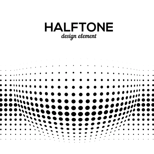 Black Abstract Halftone Design Element, illustration vectorielle — Image vectorielle