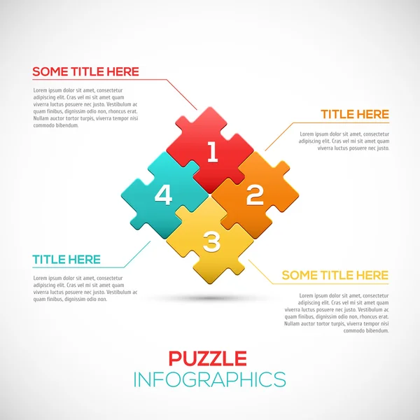 Puzzle pieza 3D infografías vector concepto de negocio — Archivo Imágenes Vectoriales