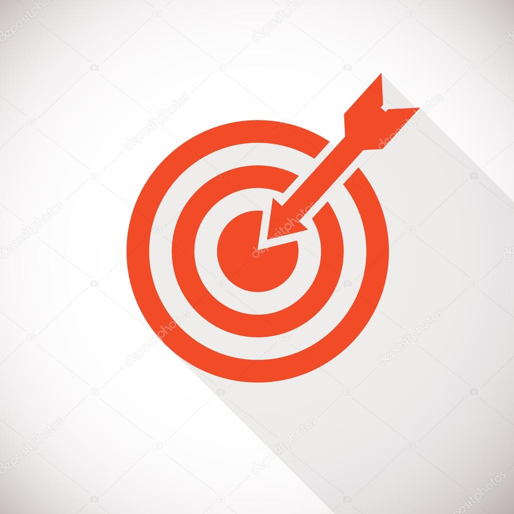 Target icon. Target logo concept with long shadow