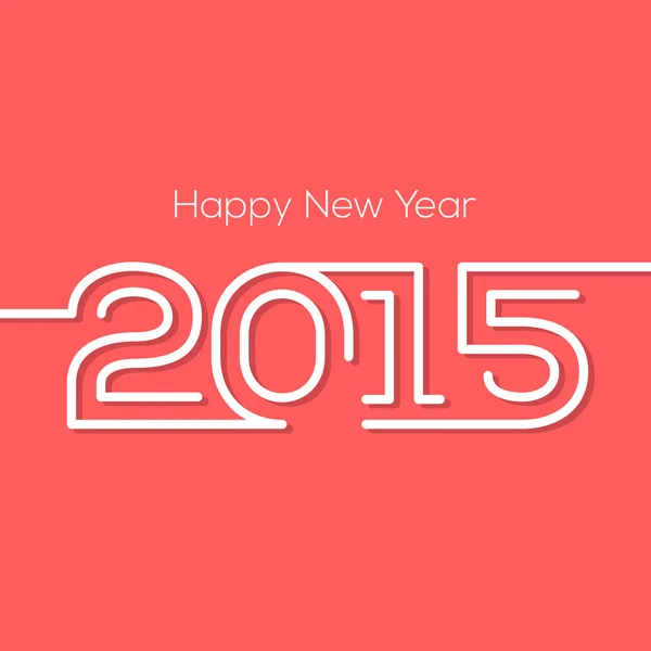 Feliz año nuevo 2015 diseño de tarjetas de felicitación creativa en estilo plano con sombra . — Vector de stock