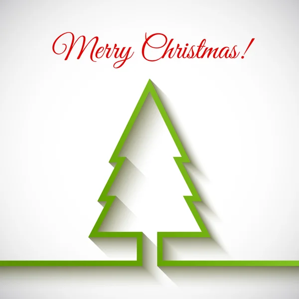 Χριστουγεννιάτικο δέντρο σε επίπεδη στυλ, σε λευκό φόντο — Διανυσματικό Αρχείο