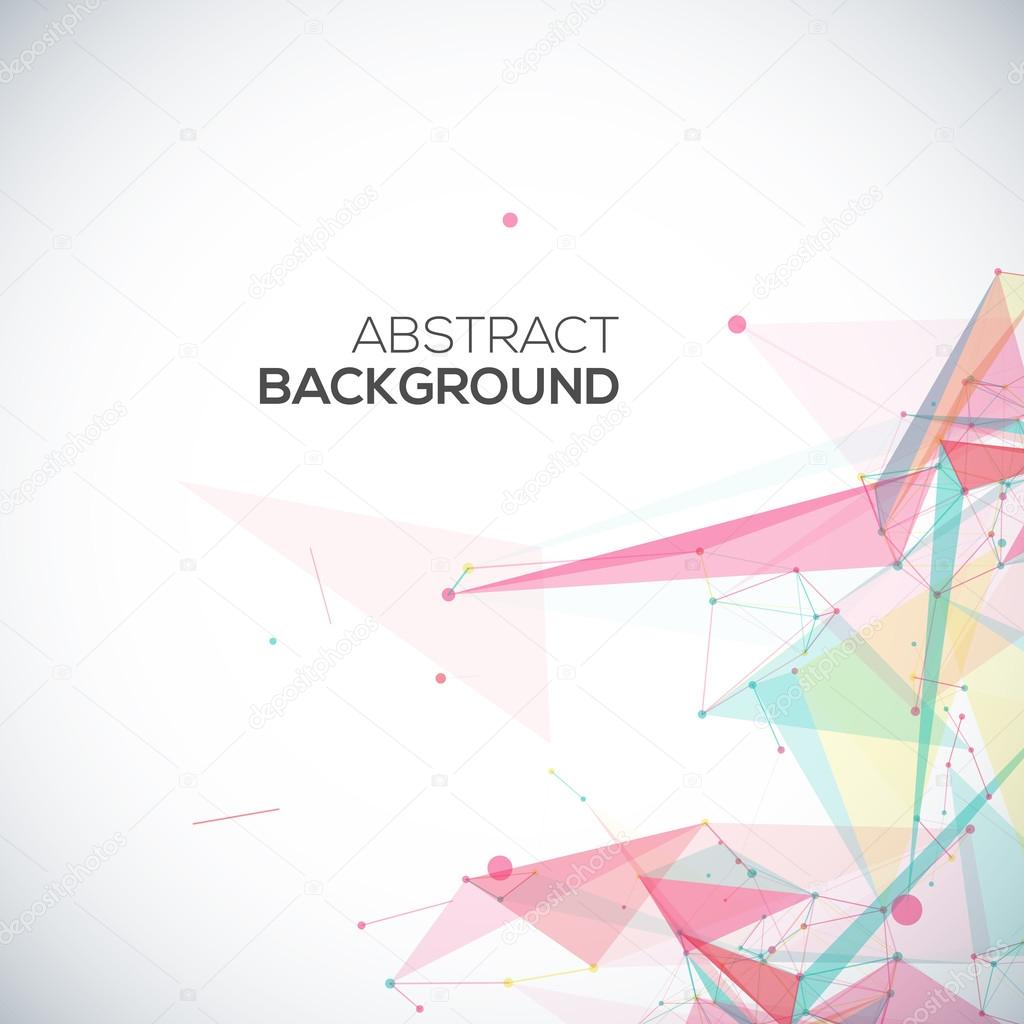 Vector geometric background with polygonal abstract shapes, circles, lines, triangles.