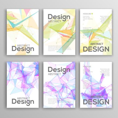 El ilanı, broşür tasarım şablonları kümesi. Geometrik üçgen Modern arka.