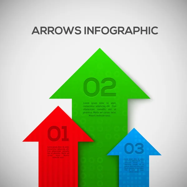 Infographic με 3d βέλη. Διάνυσμα. — Διανυσματικό Αρχείο