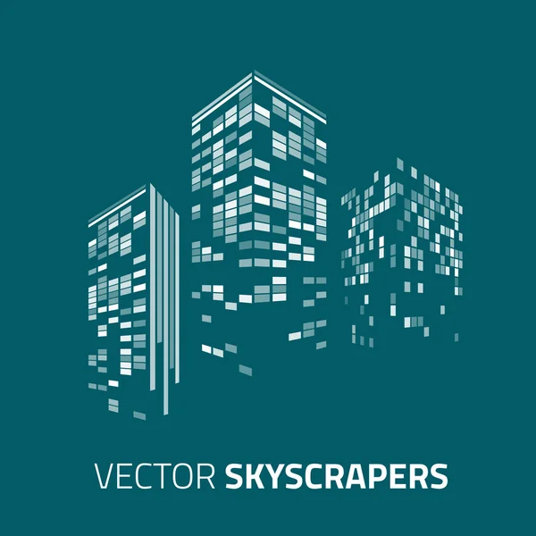 Városi háttér - felhőkarcolók, a fények. Városkép háttér. — Stock Vector