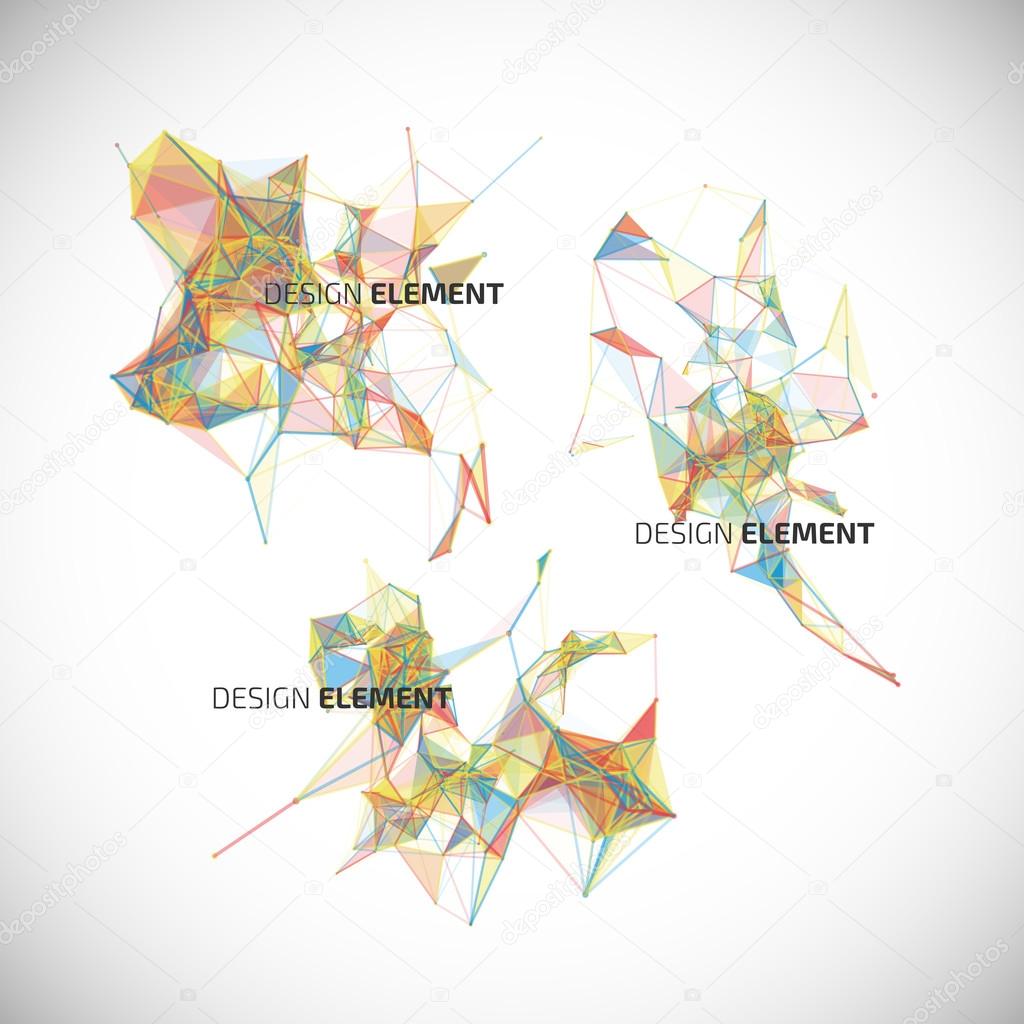 Collection of colorful abstract geometric backgrounds. Vector design elements.