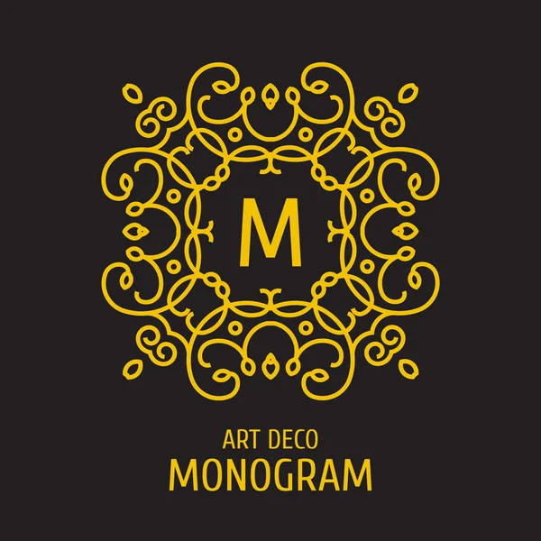 Modelo de design de monograma floral logotipo floral vintage. Design de logotipo lineart elegante, ilustração vetorial . — Vetor de Stock