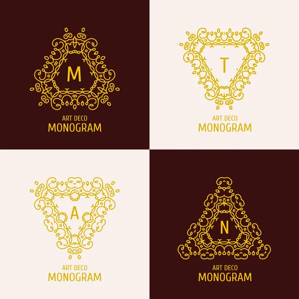 Modelo de design de monograma floral logotipo floral vintage. Design de logotipo lineart elegante, ilustração vetorial . — Vetor de Stock