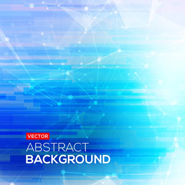 Abstract polygonal blue low poly bright background with connecting dots and lines. Connection structure. Vector science background. Polygonal vector background. Futuristic HUD background. — Stock Vector