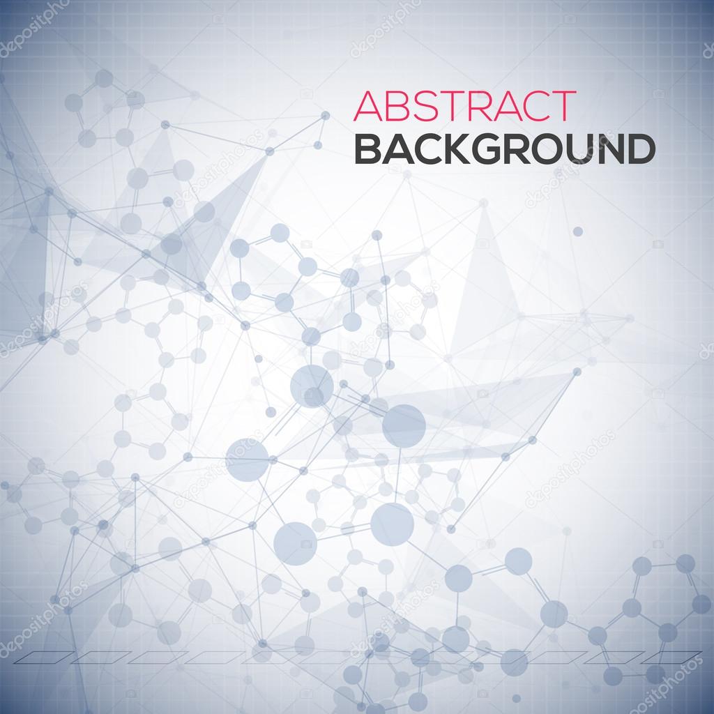 Abstract polygonal low poly background with connecting dots and lines. Connection structure. Vector science background. Polygonal vector background. Medical abstract background.