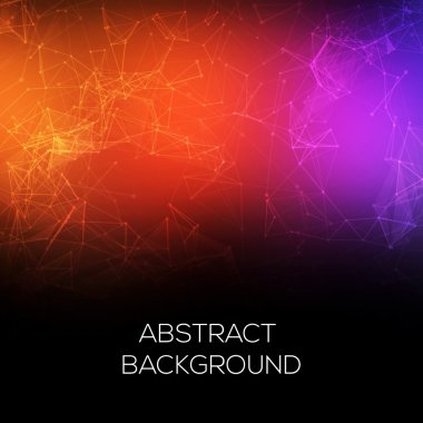 Noktaları ve çizgileri birleştiren soyut çokgen uzay düşük polyester arka plan. Bağlantı yapısı. Vektör bilimi geçmişi. Çokgen vektör arkaplanı. Gelecekçi HUD arkaplanı.