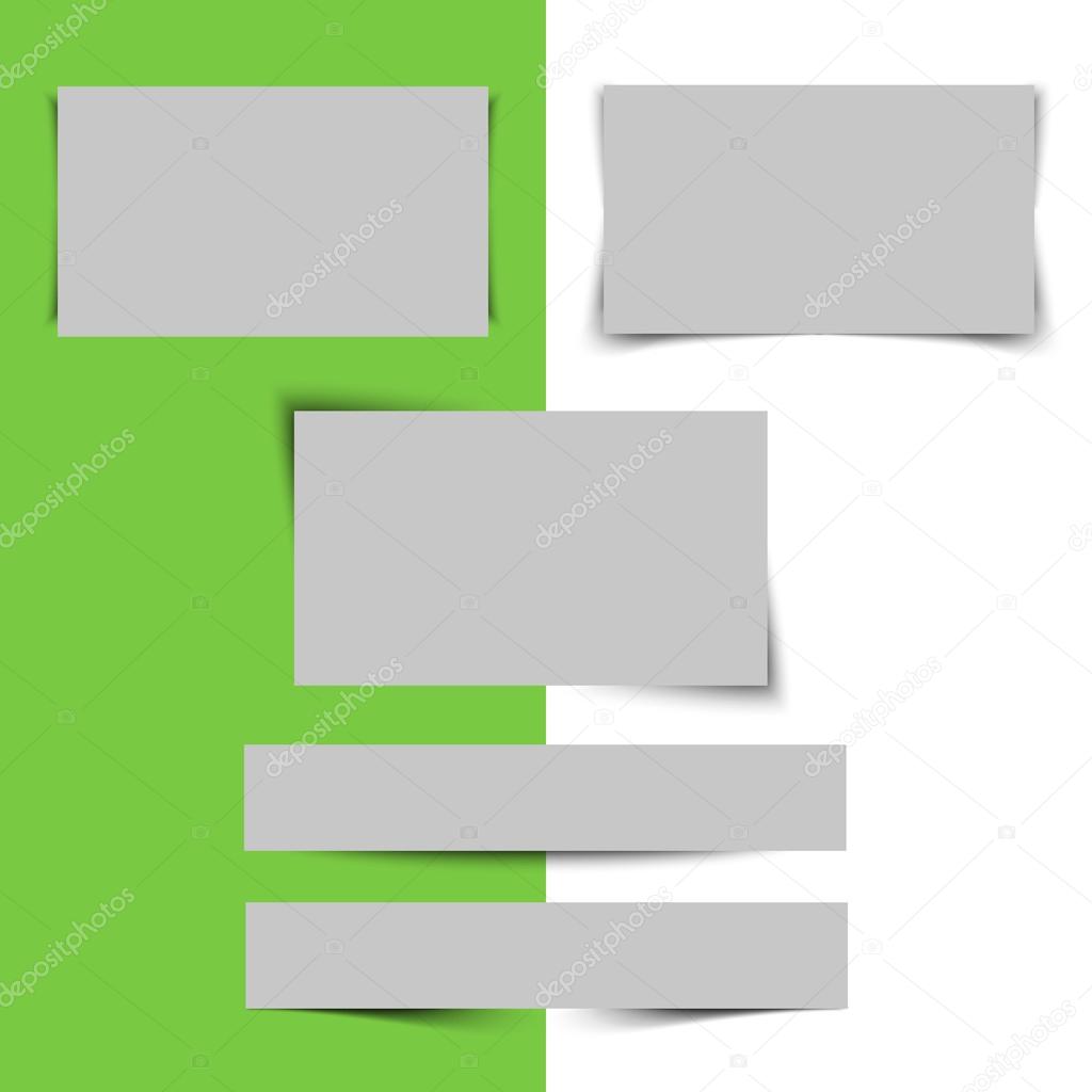 Banners with shadows. Paper shadows. Set of transparent realistic shadow effects. Set of Box Shadows. Web banners. Increase sizes and change rectangle proportions to necessary without quality loss.