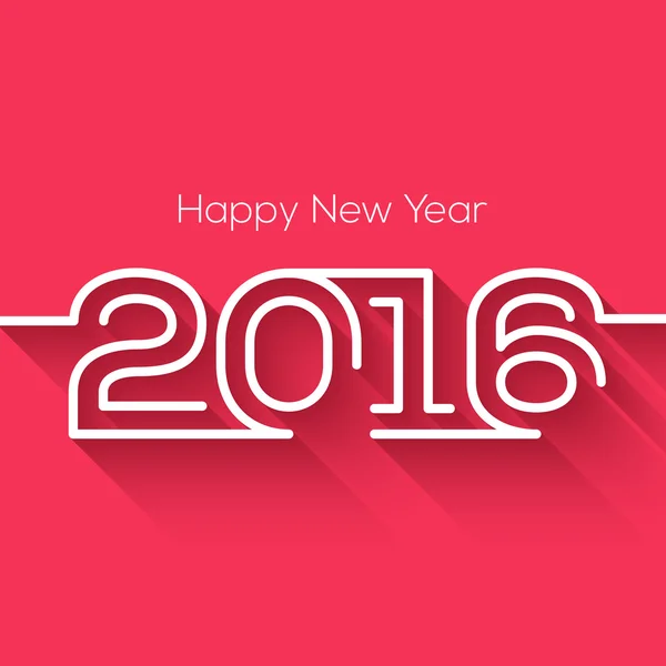 Bonne année créative 2016 design. Design plat. Bonne année 2016 design de carte de vœux créatif dans un style plat avec une ombre longue . — Image vectorielle