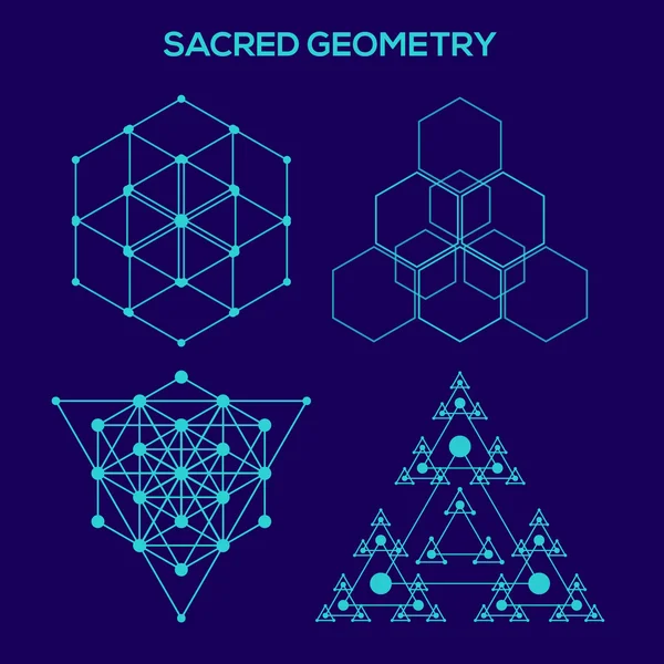 Sacred geometry. Hipster symbols and elements. Abstract Geometric Patterns with Hipster Style. Geometric shapes, triangles, line design. — Stock Vector