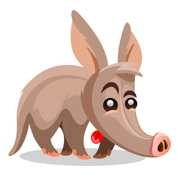 Aardvark vektoros illusztráció. A rajzfilm illusztrációja egy aardvark. — Stock Vector