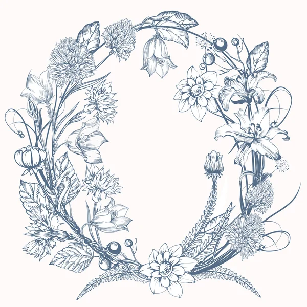 Vintage elegant flowers. Flower vector illustration concept for wedding card or invitations. Botany. — Stok Vektör