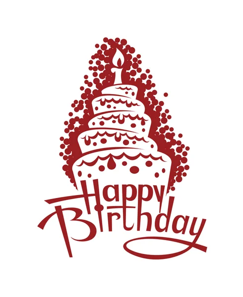 Imagen de pastel de cumpleaños — Vector de stock