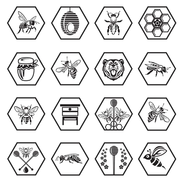 Set of honey icons — Stock Vector