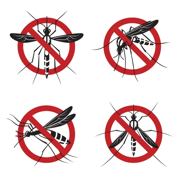 Set of mosquito sign — Stock Vector