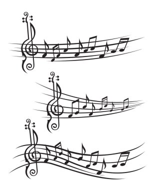 music notes on stave clipart