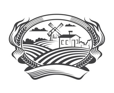 agriculture landscape icon clipart