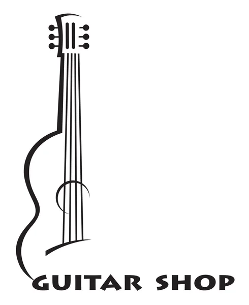 Ícone com guitarra — Vetor de Stock