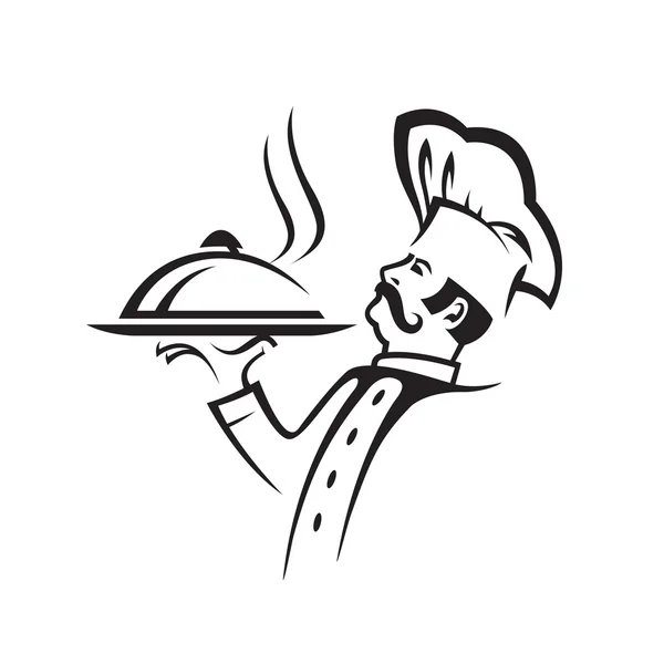 胡茬的大厨的插图 — 图库矢量图片