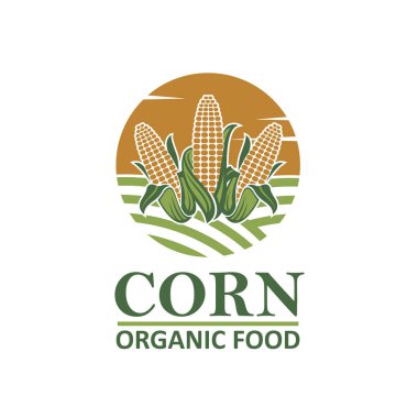 tatlı mısır koçanı etiketi beyaz arkaplanda izole