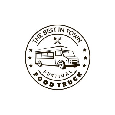 Beyaz arkaplanda sokak yemekleri amblemi var.