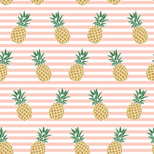 Naadloos Patroon Met Ananas Tropisch Fruit — Stockvector