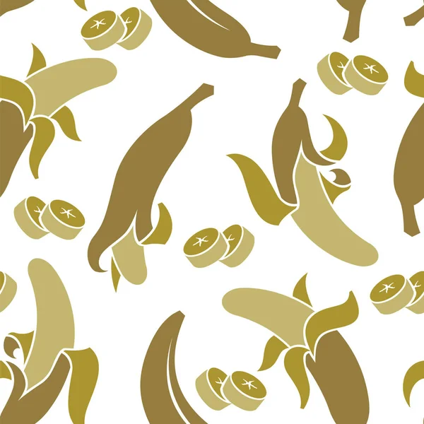 Padrão Sem Costura Com Banana Fruta Tropical —  Vetores de Stock