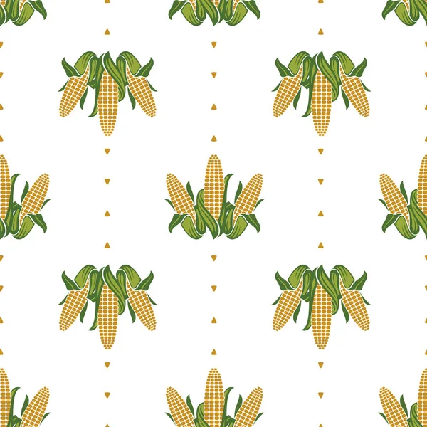 Beyaz arka planda izole edilmiş kusursuz mısır koçanı deseni