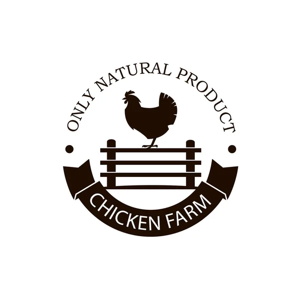 Emblem Des Huhns Zaun Isoliert Auf Weißem Hintergrund — Stockvektor