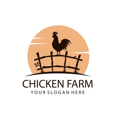 Beyaz arka planda izole edilmiş çitlerdeki horoz amblemi