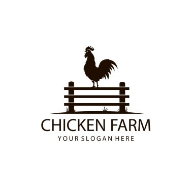 Beyaz arka planda izole edilmiş çitlerdeki horoz amblemi