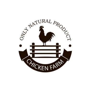 Beyaz arka planda izole edilmiş çitlerdeki horoz amblemi