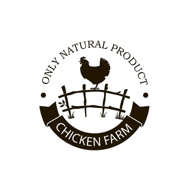Jelképe Csirke Kerítés Elszigetelt Fehér Háttér — Stock Vector