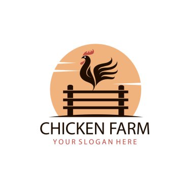 Beyaz arka planda izole edilmiş çitlerdeki horoz amblemi