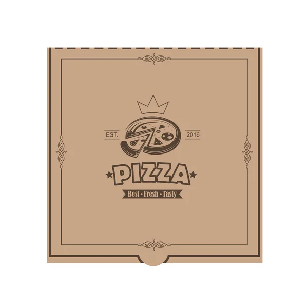 Kartong Pizza Box Illustration Isolerad Vit Bakgrund — Stock vektor