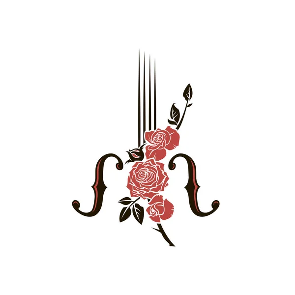 Icono Abstracto Violín Rosa Aislado Sobre Fondo Blanco — Archivo Imágenes Vectoriales