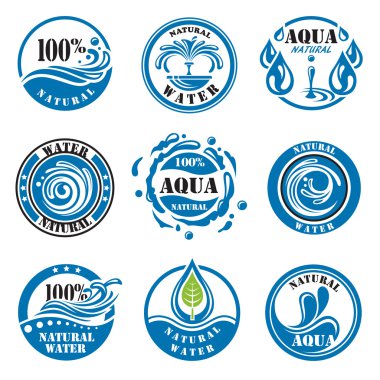 Water labels clipart